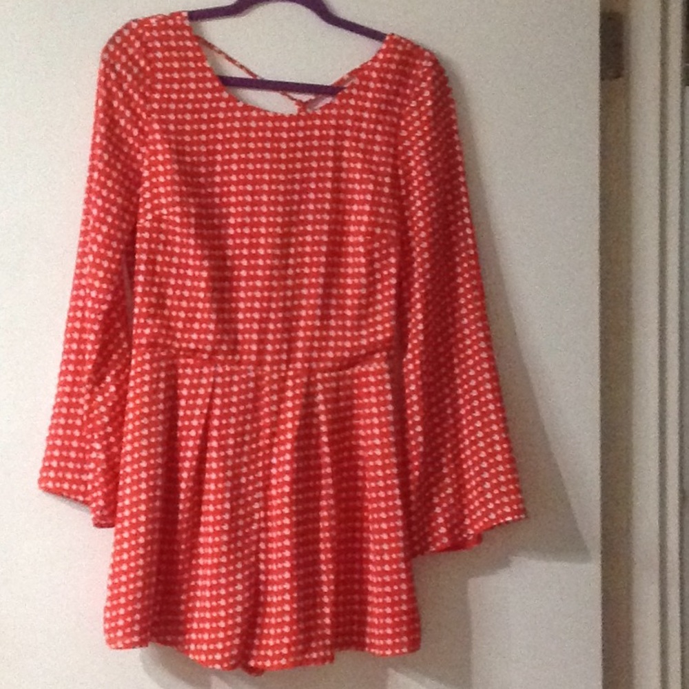 Wide long sleeve romper